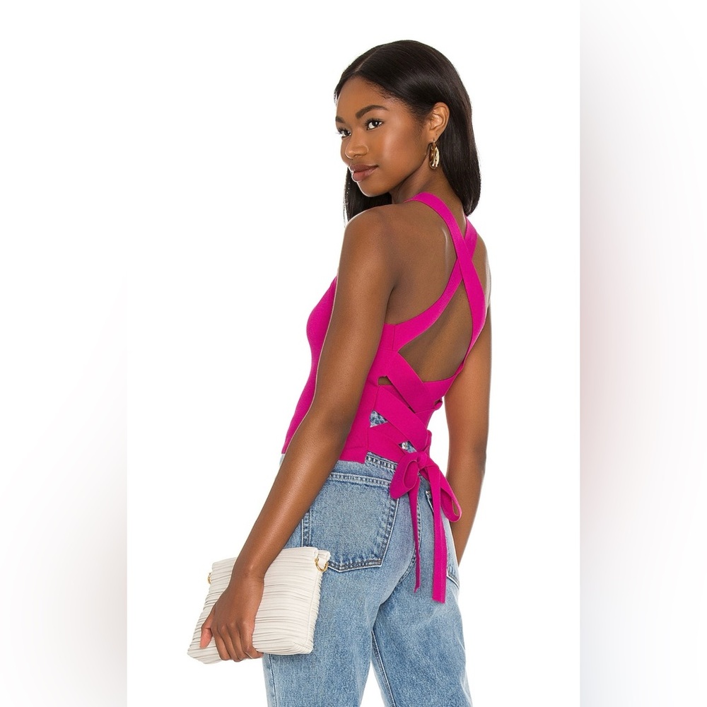 Fuschia Tie Back Top